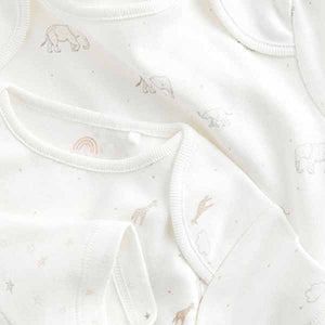 Delicate White 4 Pack Baby Printed Short Sleeve Bodysuits (0mth-18mths)