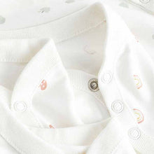 Load image into Gallery viewer, Delicate White 4 Pack Baby Printed Short Sleeve Bodysuits (0mth-18mths)
