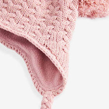 Load image into Gallery viewer, Pink Double Pom Baby Trapper Hat (0mths-18mths)
