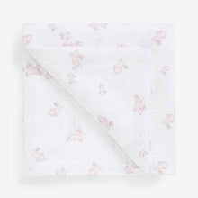 Load image into Gallery viewer, 4 Pack Pink Bunny Baby Muslin Squares
