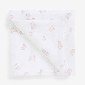 4 Pack Pink Bunny Baby Muslin Squares