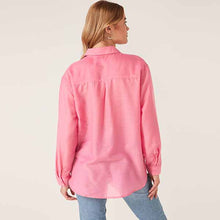 Load image into Gallery viewer, Bright Pink Long Sleeve Utility Shirt
