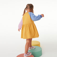 Load image into Gallery viewer, Ochre Colourblock Character Sweat Dress (3mths-6yrs)
