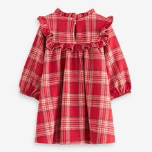 Load image into Gallery viewer, Red Check Ruffle Jersey Dress (3mths-6yrs)
