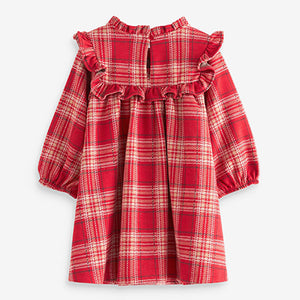 Red Check Ruffle Jersey Dress (3mths-6yrs)