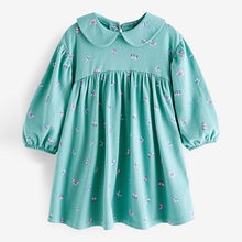 Load image into Gallery viewer, Teal Blue Butterfly Collar Tea Dress (3mths-6yrs)
