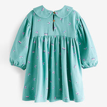 Load image into Gallery viewer, Teal Blue Butterfly Collar Tea Dress (3mths-6yrs)
