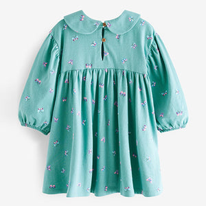 Teal Blue Butterfly Collar Tea Dress (3mths-6yrs)