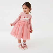 Load image into Gallery viewer, Pink Unicorn Mesh Party Dress (3mths-6yrs)
