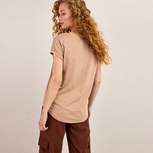 Load image into Gallery viewer, Natural Tan Brown Cap Sleeve T-Shirt
