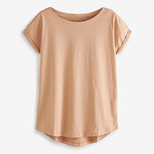 Load image into Gallery viewer, Natural Tan Brown Cap Sleeve T-Shirt
