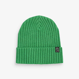 Green Knitted Rib Beanie (1-13yrs)