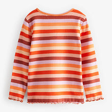 Load image into Gallery viewer, Orange Stripe Long Sleeve Rib T-Shirt (3mths-6yrs)
