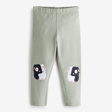 Load image into Gallery viewer, Sage Green Guinea Pig Embroidered Leggings (3mths-5yrs)
