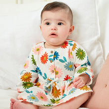 Load image into Gallery viewer, Green/Cream Floral 2 Pack Baby Jersey Dresses (0mths-18mths)
