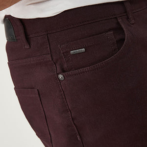 Burgundy Red Slim Fit Motion Flex Soft Touch Chino Trousers