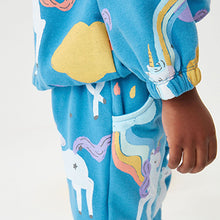 Load image into Gallery viewer, Blue Unicorn Jogger Soft Touch Jersey (3mths-6yrs)
