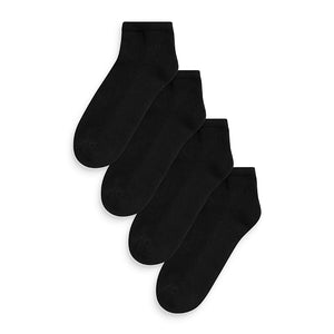 4 Pack Black Cushion Sole Trainer Socks