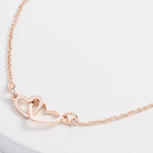 Rose Gold Tone Interlinking Heart Bracelet