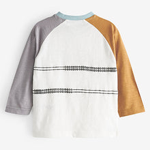Load image into Gallery viewer, White Colourblock Train Long Sleeve Pocket T-Shirt (3mths-5yrs)
