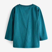 Load image into Gallery viewer, Teal Blue Digger Long Sleeve Character T-Shirt (3mths-6yrs)
