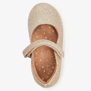Gold Glitter Mary Jane Occasion Shoes (Younger Girls)