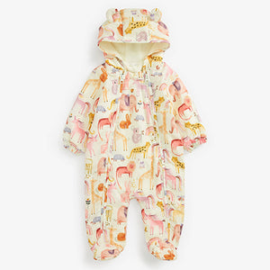 Cream Character Print Baby All-In-One Lightweight Pramsuit (up to 1mth-18mths)