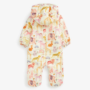 Cream Character Print Baby All-In-One Lightweight Pramsuit (up to 1mth-18mths)