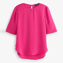 Load image into Gallery viewer, Bright Pink Satin Formal T-Shirt Top
