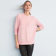 Load image into Gallery viewer, Blush Pink Cosy Lightweight Longline Jumper
