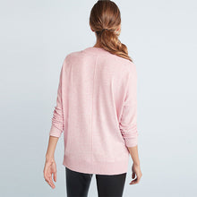 Load image into Gallery viewer, Blush Pink Cosy Lightweight Longline Jumper
