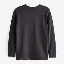 Load image into Gallery viewer, Black Long Sleeve Cosy T-Shirt (3-12yrs)
