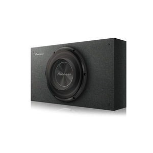 10" – 1200 W Max Power/ 300 W RMS, Single 2W Voice Coil, Rubber Surround - Shallow-mount Pre-loaded Enclosure Subwoofer