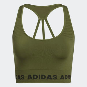 adidas Training Aeroknit seamless light support sports bra in yellow