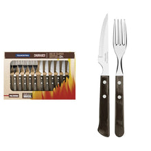 Load image into Gallery viewer, TRAMONTINA Churrasco 12pcs SS Flatware Set with Brown Polywood Handles
