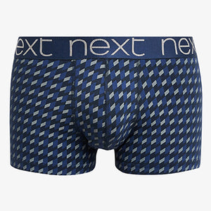 4 Pack Signature Navy Blue Geometric Modal Hipster Boxers