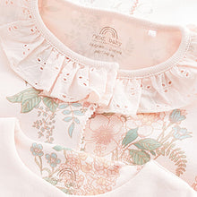 Load image into Gallery viewer, Pale Pink Bunny Floral Baby Sleepsuits 3 Pack (0mth-18mths)
