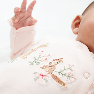 Pale Pink Bunny Floral Baby Sleepsuits 3 Pack (0mth-18mths)