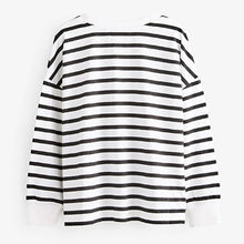 Load image into Gallery viewer, Black/White Stripe Rainbow Sequin Long Sleeve T-Shirt (3-12yrs)
