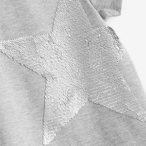 Grey Sequin Star T-Shirt (3-12yrs)