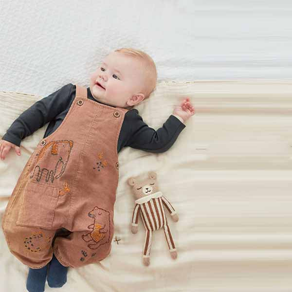 Rust Brown 2 Piece Cord Dungarees With Bodysuit (0mths-18mths)