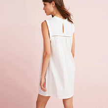 Load image into Gallery viewer, White Broiderie Sleeveless Mini Dress
