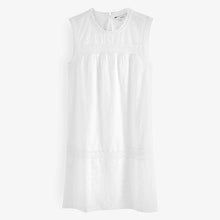 Load image into Gallery viewer, White Broiderie Sleeveless Mini Dress

