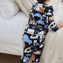 Load image into Gallery viewer, Blue/ Tan Brown 3 Pack Snuggle Pyjamas (12mths-6yrs)
