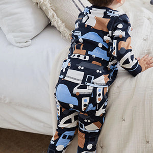 Blue/ Tan Brown 3 Pack Snuggle Pyjamas (12mths-6yrs)