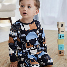Load image into Gallery viewer, Blue/ Tan Brown 3 Pack Snuggle Pyjamas (12mths-6yrs)

