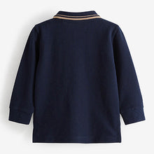 Load image into Gallery viewer, Navy Blue Long Sleeve Plain Polo (3mths-6yrs)
