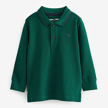Load image into Gallery viewer, Green Long Sleeve Plain Polo Shirt (3mths-5yrs)
