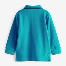 Load image into Gallery viewer, Bright Blue Long Sleeve Plain Polo (3mths -5yrs)
