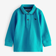 Load image into Gallery viewer, Bright Blue Long Sleeve Plain Polo (3mths -5yrs)
